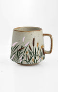 Cat Tail ceramic mug with nature-inspired artwork
