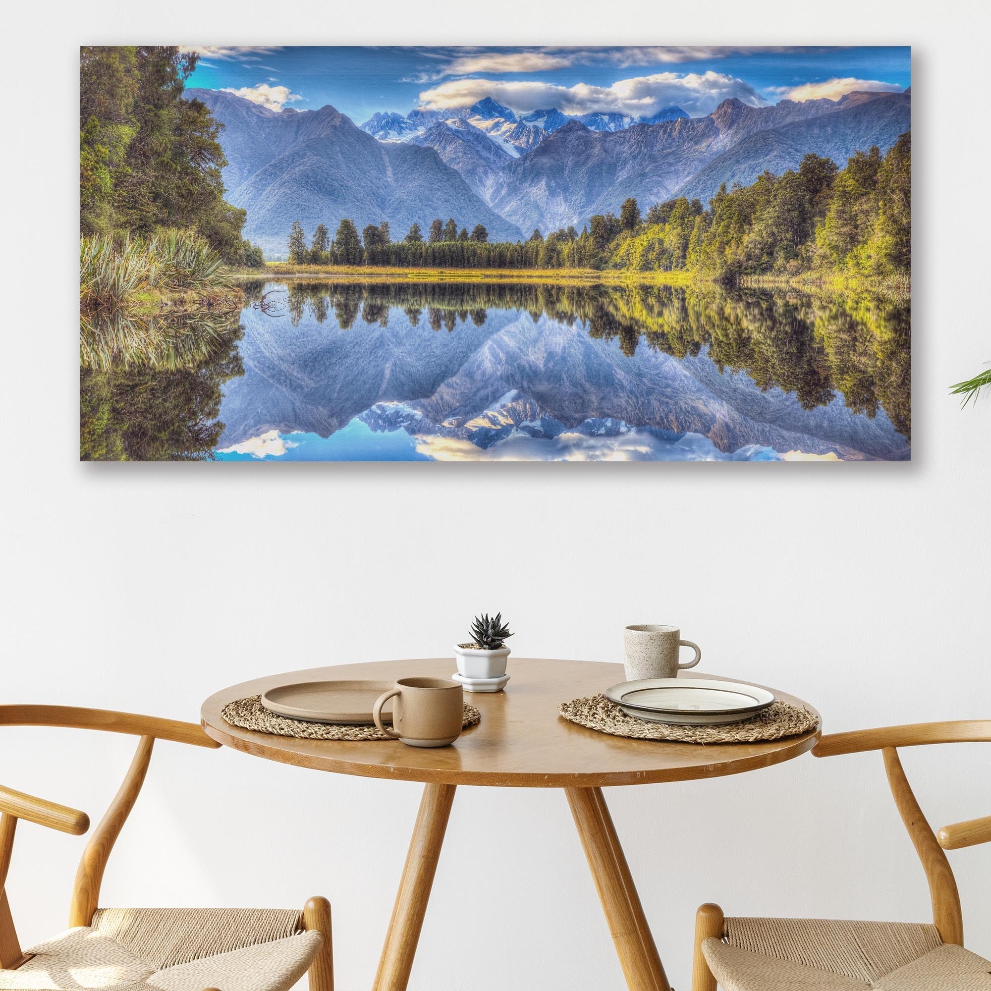 "mirror Lake", Lake Matheson Canvas wall art with nature-inspired artwork