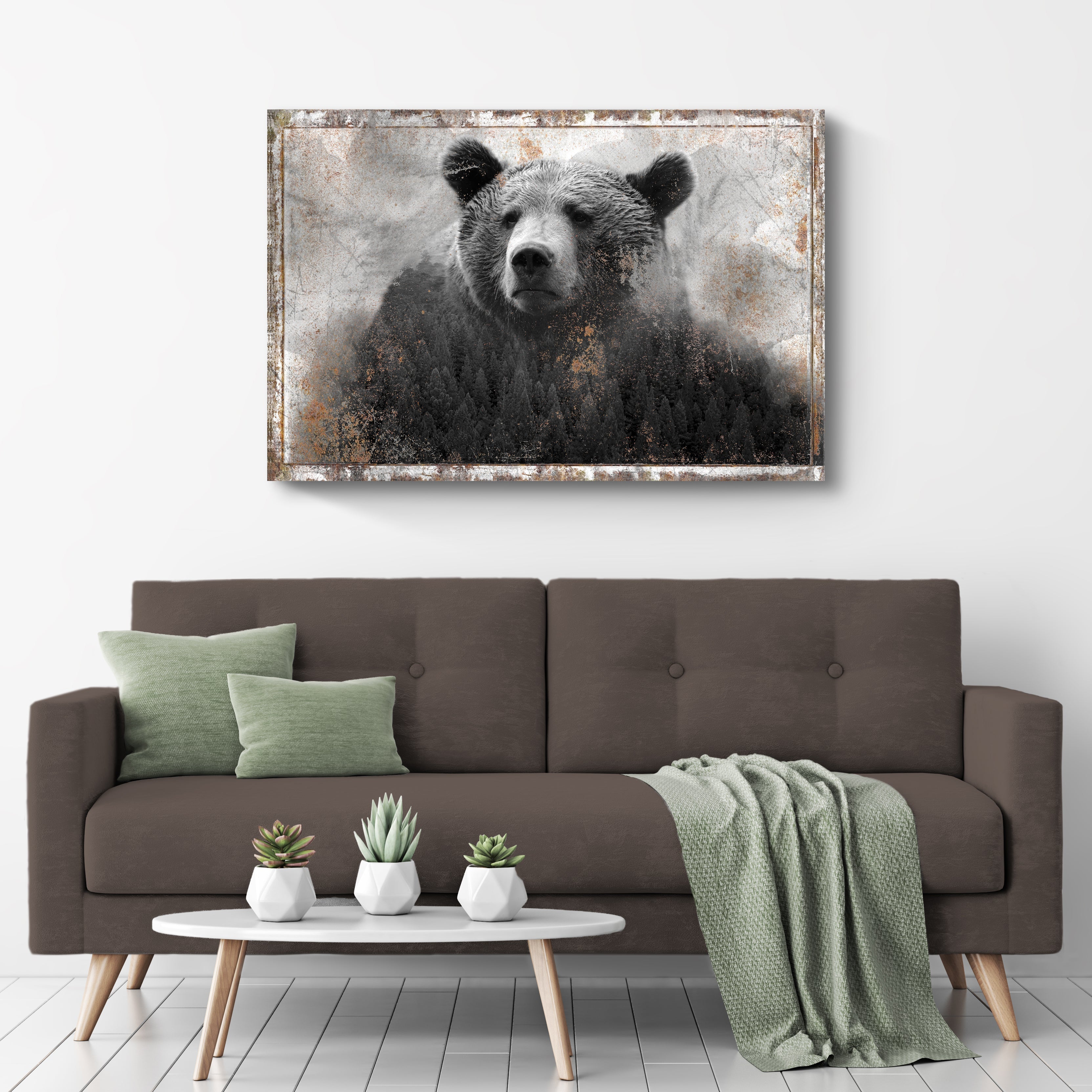 Animals Forest Bear Brown Canvas wall art with nature-inspired artwork