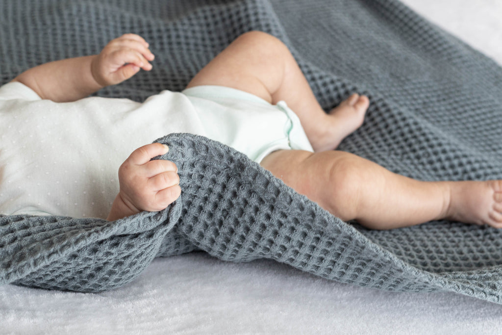 Waffle Baby Blanket home decor with nature-inspired artwork - product view 2