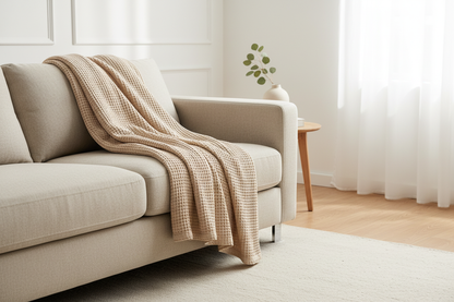 Waffle Weave Blanket Mockup