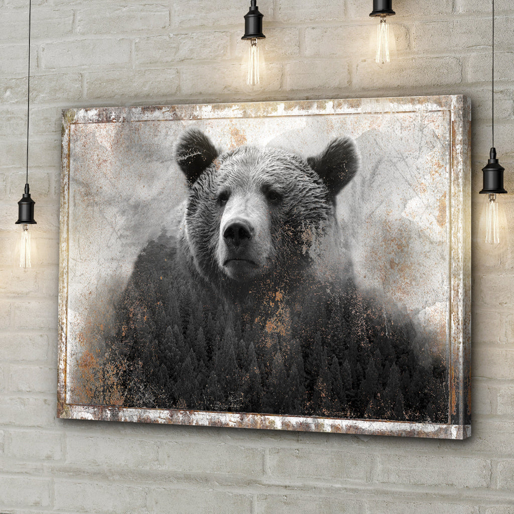 Animals Forest Bear Brown Canvas wall art with nature-inspired artwork - product view 3