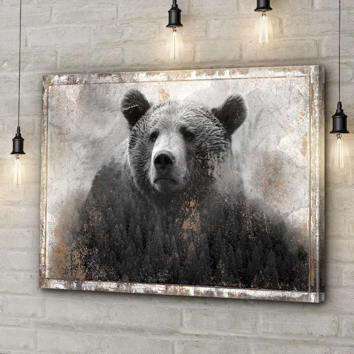 Animals Forest Bear Brown Canvas wall art with nature-inspired artwork - product view 3